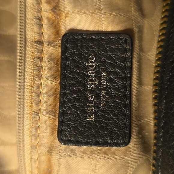 Kate Spade Top handle Pebbled leather Black Purse Bag neutral minimalist S.Large - Picture 11 of 15